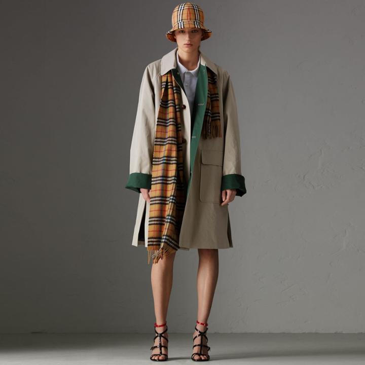 Burberry Burberry Reissued Waxed Cotton Gabardine Car Coat, Green