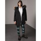 Burberry Burberry Raccoon Fur And Shearling Trim Parka With Warmer, Black