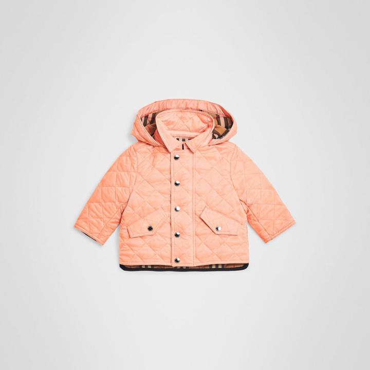 Burberry Burberry Childrens Diamond Quilted Hooded Jacket, Size: 18m, Pink