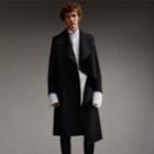 Burberry Burberry Military Wool Asymmetric Topcoat, Size: 46, Black