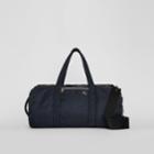 Burberry Burberry Large Ekd Aviator Nylon And Leather Barrel Bag, Blue