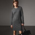 Burberry Burberry Knitted Wool Cashmere Sweater Dress, Size: Xs, Grey
