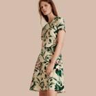 Burberry Peony Rose Print Silk A-line Dress