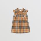 Burberry Burberry Childrens Smocked Vintage Check Cotton Dress, Size: 18m, Antique Yellow