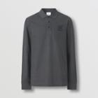 Burberry Burberry Long-sleeve Letter Graphic Cotton Piqu Polo Shirt