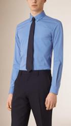 Burberry Slim Fit Button-down Collar Stretch Cotton Poplin Shirt