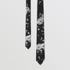 Burberry Burberry Slim Cut Floral Silk Tie, Black