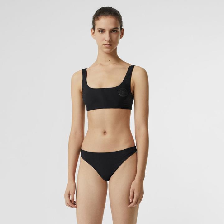 Burberry Burberry Crest Detail Bikini, Black