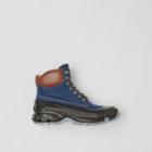 Burberry Burberry Contrast Sole Denim And Leather Boots, Size: 42