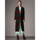 Burberry Burberry Tartan Wool Double-breasted Coat, Size: 06, Pink
