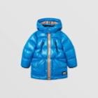 Burberry Burberry Childrens Icon Stripe Trim Hooded Puffer Coat, Size: 14y, Blue