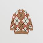 Burberry Burberry Childrens Argyle Intarsia Wool Cashmere Cardigan, Size: 12y, Beige