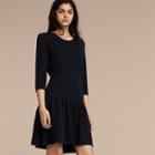 Burberry Striped Silk Cotton Dress With Epaulettes