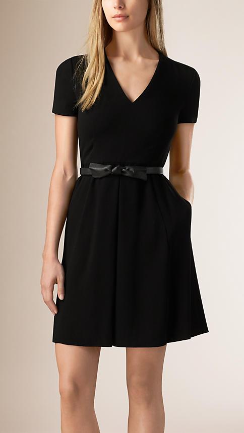 Burberry A-line Dress With Leather Belt