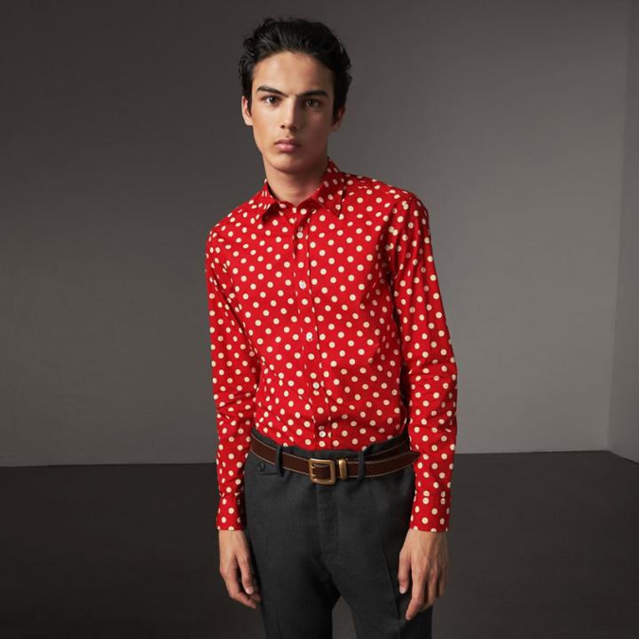 Burberry Burberry Polka-dot Cotton Flannel Shirt