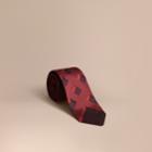 Burberry Burberry Modern Cut Check Jacquard Silk Tie, Red