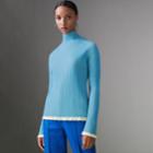 Burberry Burberry Silk Cashmere Turtleneck Sweater, Size: Xxl, Blue