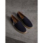 Burberry Burberry Overdyed House Check And Cotton Canvas Espadrilles, Size: 43, Blue