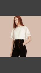Burberry Cape Sleeve Silk Blouse