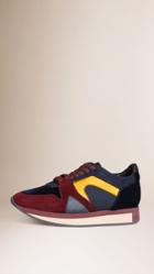 Burberry Burberry The Field Sneaker In Colour Block Leather And Mesh, Size: 38.5, Red