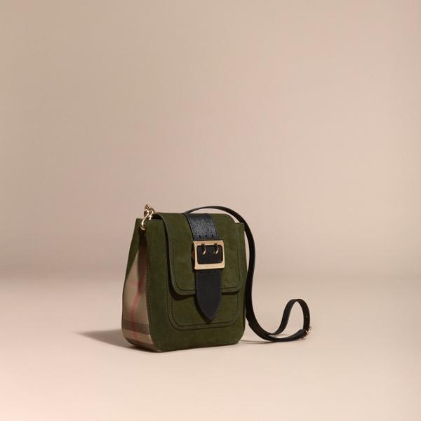 Burberry The Medium Buckle Bag - Square In English Suede And House Check