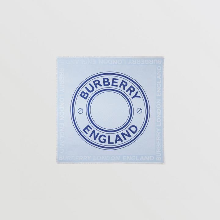 Burberry Burberry Logo Graphic Silk Wool Jacquard Large Square Scarf