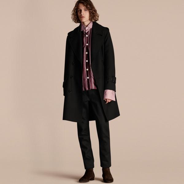 Burberry Relaxed Fit Wool Twill Trench Coat