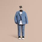 Burberry Burberry Chambray Cotton Blazer, Size: 14y, Blue