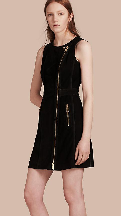 Burberry Nubuck Zip-front Dress