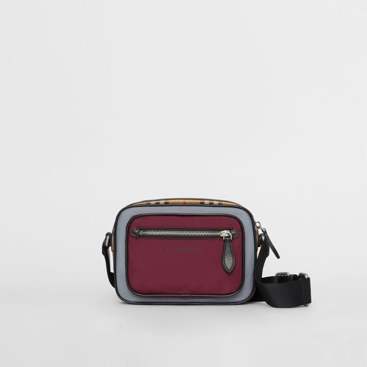 Burberry Burberry Colour Block Vintage Check Crossbody Bag, Red
