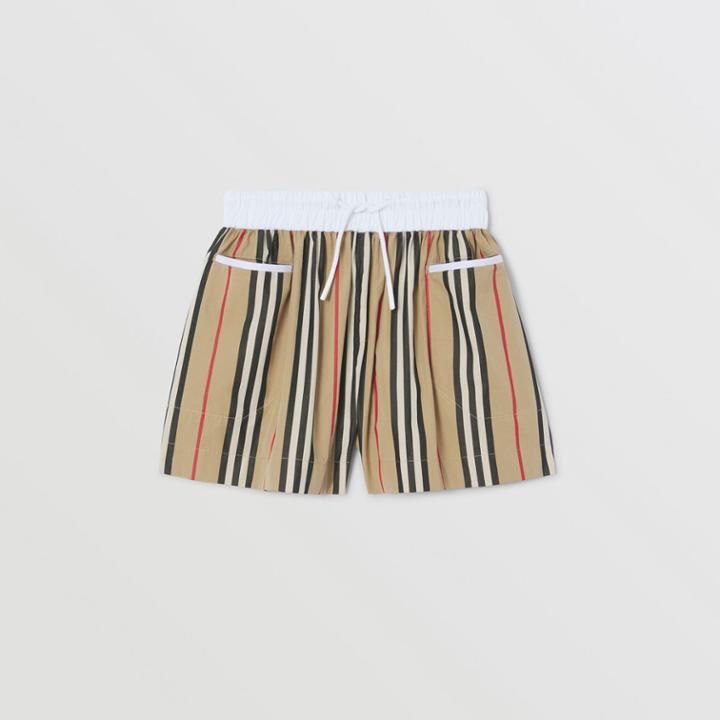 Burberry Burberry Childrens Icon Stripe Cotton Poplin Shorts, Size: 3y