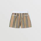 Burberry Burberry Childrens Icon Stripe Cotton Poplin Shorts, Size: 3y
