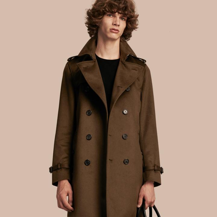 Burberry Burberry Cashmere Trench Coat, Size: 38, Green