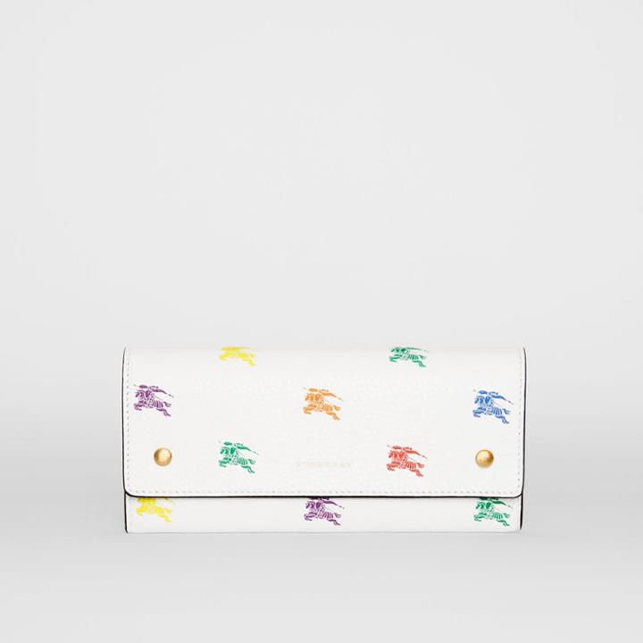 Burberry Burberry Ekd Leather Continental Wallet, White