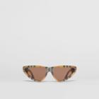 Burberry Burberry Vintage Check Triangular Frame Sunglasses, Yellow