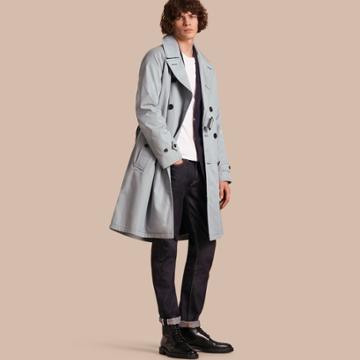 Burberry Burberry Cotton Trench Coat, Size: 44, Blue