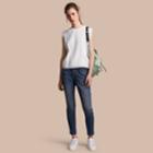 Burberry Burberry Sleeveless Lace And Pintuck Detail Cotton Top, Size: 06, White