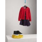 Burberry Burberry Check Cuff Cashmere Cardigan, Size: 6y, Red