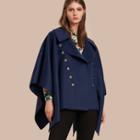 Burberry Military Button Wool Cashmere Blend Cape
