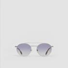 Burberry Burberry Top Bar Detail Round Frame Sunglasses, Grey