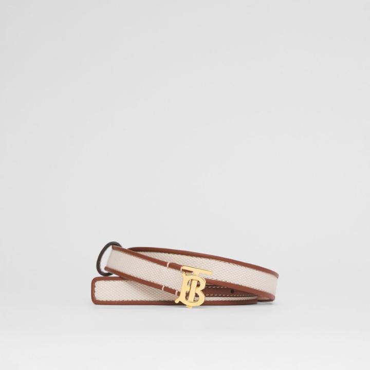 Burberry Burberry Monogram Motif Canvas And Leather Belt