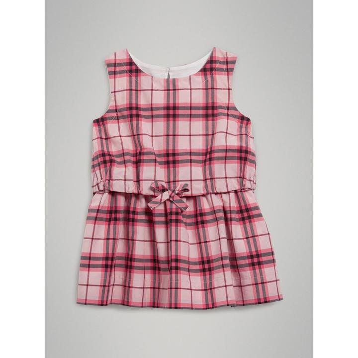 Burberry Burberry Childrens Gathered Check Cotton Dress, Size: 3y