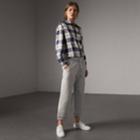 Burberry Burberry Cropped Jersey Sweatpants, Size: L, Grey