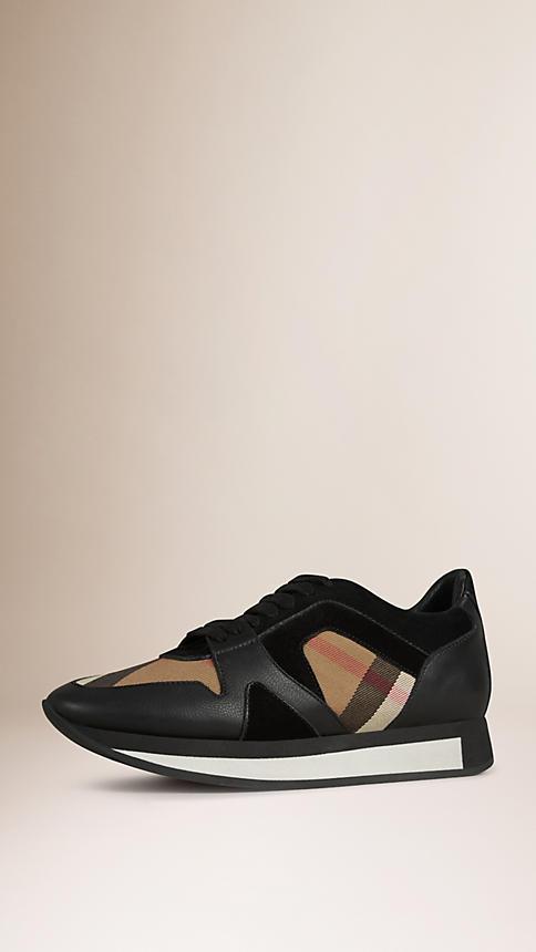 Burberry The Field Sneaker In House Check And Leather