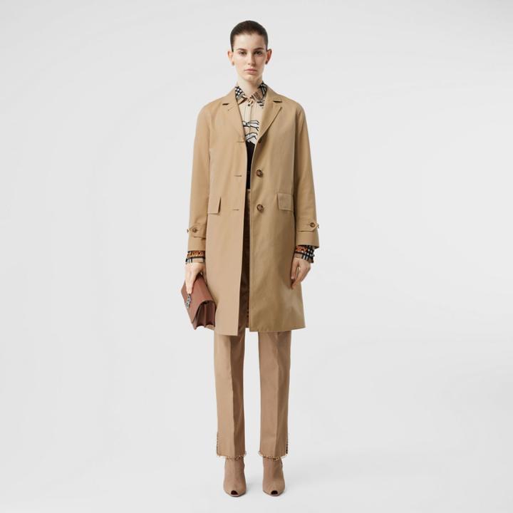 Burberry Burberry Cotton Gabardine Car Coat, Size: 04, Yellow