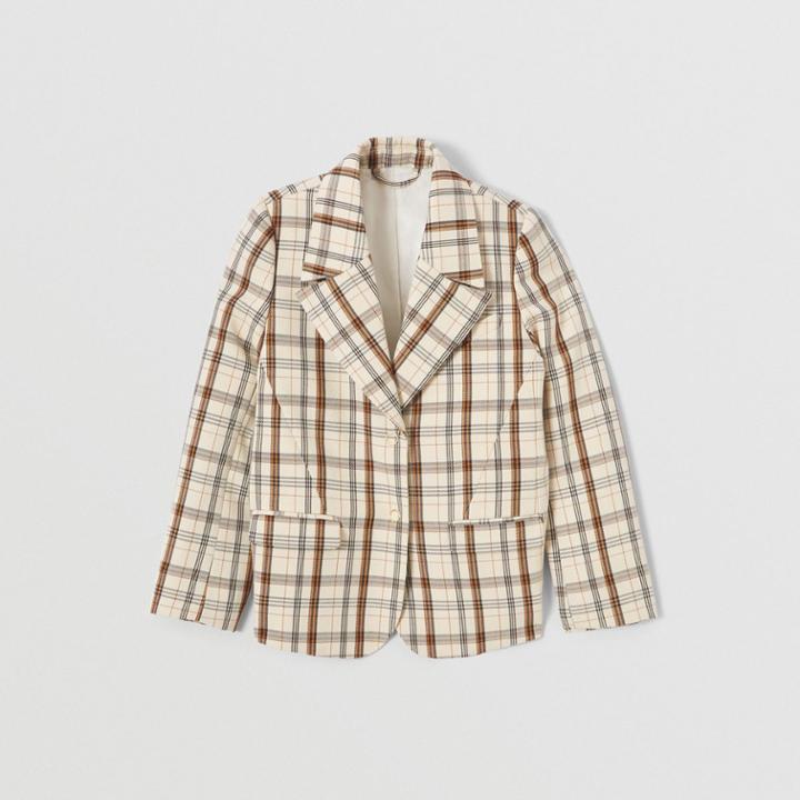 Burberry Burberry Childrens Logo Print Check Wool Blazer, Size: 10y
