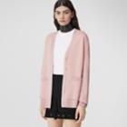 Burberry Burberry Horseferry Square Wool Blend Jacquard Cardigan, Size: Xl