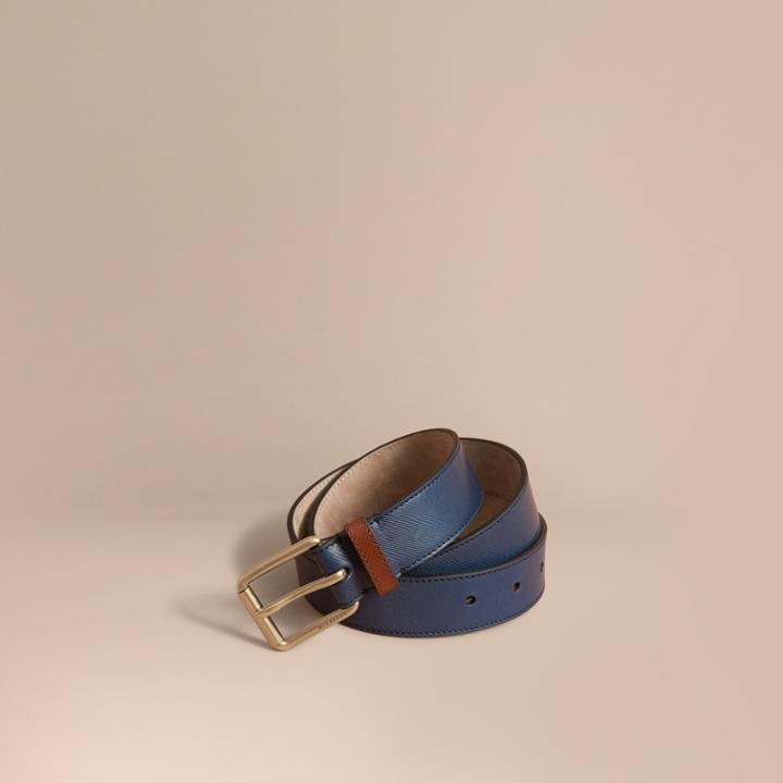 Burberry Burberry Two-tone Trench Leather Belt, Size: 95, Blue