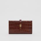 Burberry Burberry Monogram Motif Embossed Leather Folding Wallet, Brown