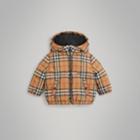 Burberry Burberry Vintage Check Down-filled Hooded Jacket, Size: 3y, Yellow